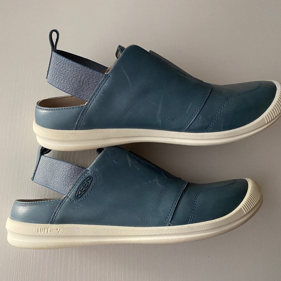 Keen Lorelai II Blue Leather Slip-On Sneakers Sling Back Size 9.5 - Picture 5 of 12